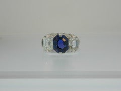 Edwardian, Ceylon Sapphire, Diamond and Platinum Ring