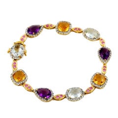 Multi Gem Gold Bracelet
