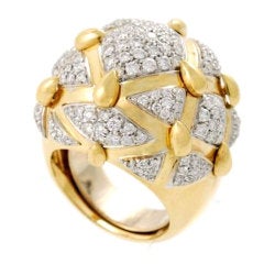  Gold  Platinum Diamond Dome Ring