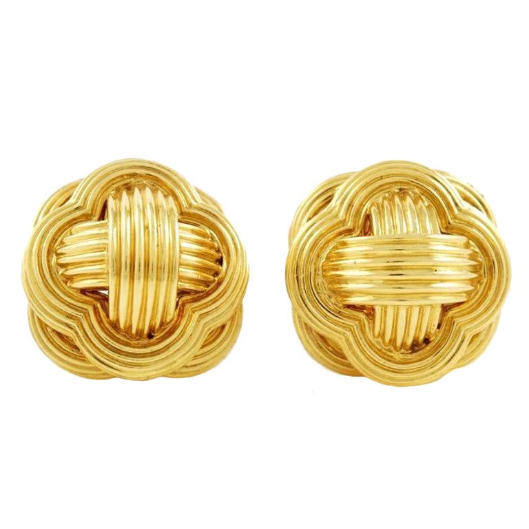Yellow Gold Earrings For Sale