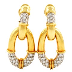 TIFFANY 
Co. Yellow Gold and Diamond Earrings