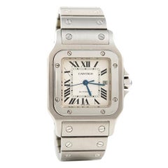 CARTIER Stainless Steel Automatic Santos Wristwatch