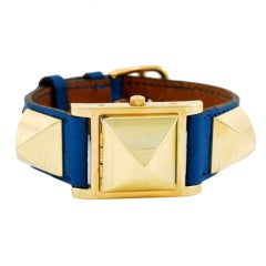 Hermes Gilt Medor Wristwatch with Concealed Dial