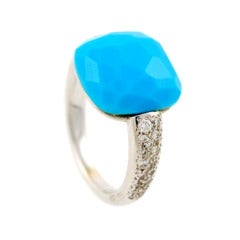 POMELLATO "Capri" White Gold, Diamond and Turquoise Paste Ring