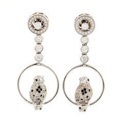 White Gold and Diamond Bird Earrings