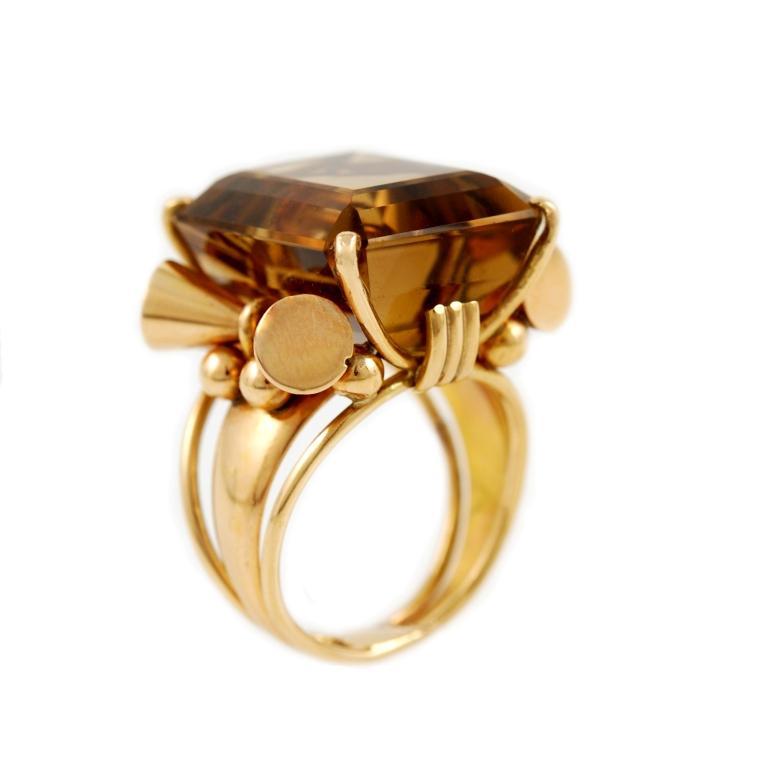 1940s Topaz Gold Ring In Good Condition For Sale In Verona, IT