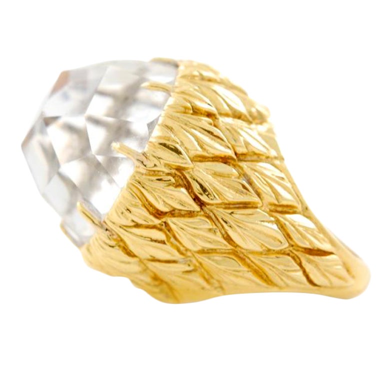 Rock Crystal Gold Ring