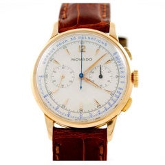 Retro Movado Rose Gold Chronograph Wristwatch