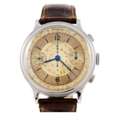 Vintage Eberhard Stainless Steel Chronograph Wristwatch