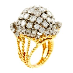 Yellow Gold and Diamond Dome Ring 9