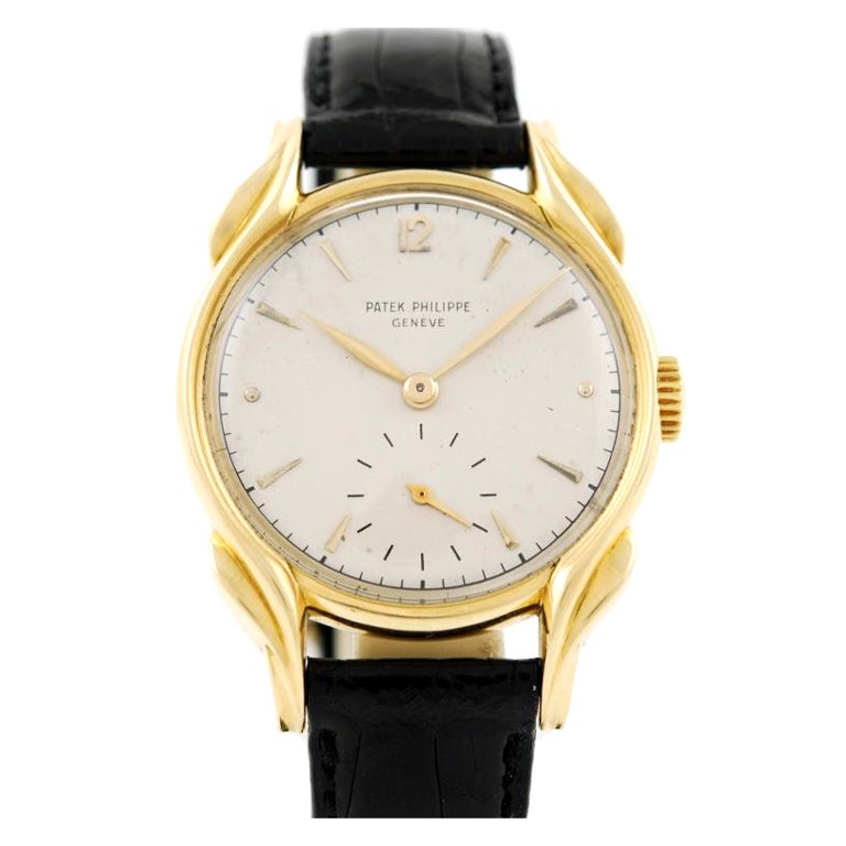 PATEK PHILIPPE Yellow Gold "Flame Lugs"  Wristwatch, Ref 2431 For Sale