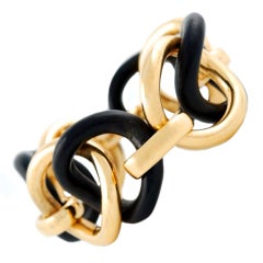 Pink Gold and Ebony Link Bracelet