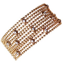 Vintage Cartier Diamond Gold Draperie Bracelet