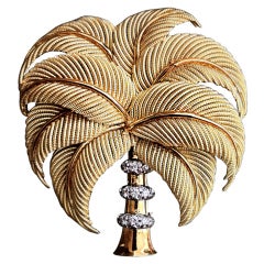 Vintage Tiffany & Co. Diamond Gold Palm Tree