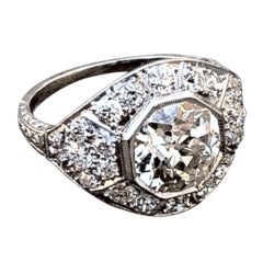 Vintage Edwardian 2 Carat Diamond Platinum Ring