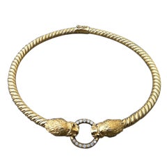 Gold Diamond Lion Collar