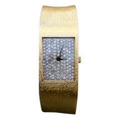 OMEGA Yellow Gold Bracelet Wristwatch with Diamond Dial