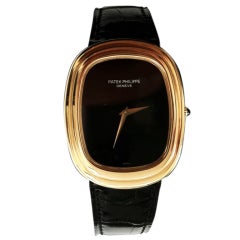 Patek Philippe Yellow Gold Ellipse with Onyx Dial Ref 3730