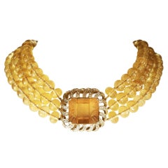 Renato Cipullo Gold Diamond Citrine Necklace