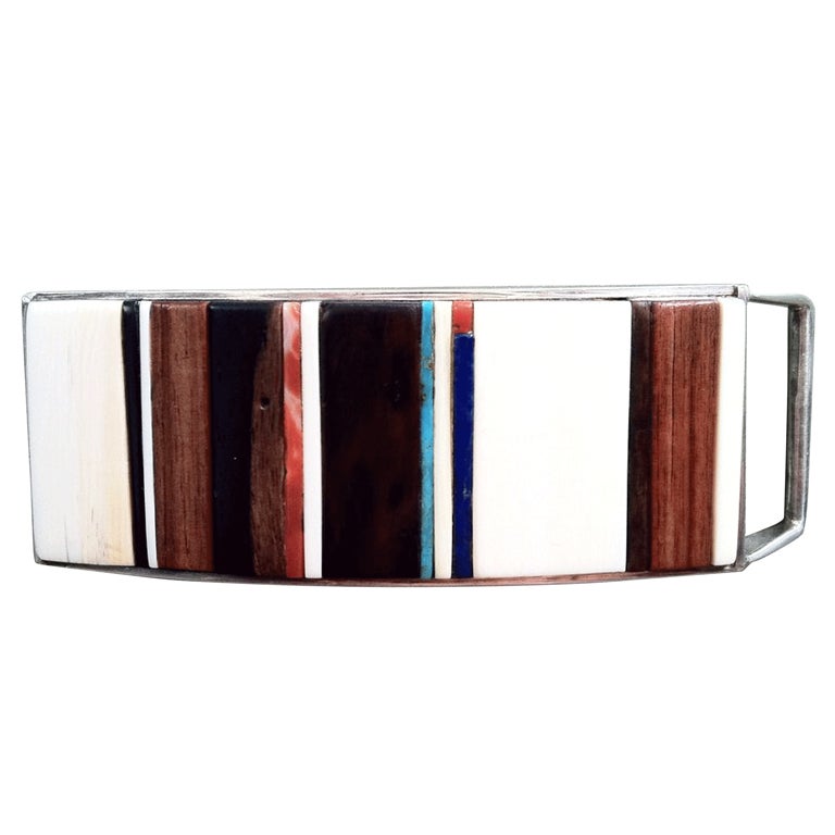 Charles Loloma Inlaid Buckle with Museum Provenance