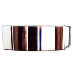 Vintage Charles Loloma Inlaid Buckle with Museum Provenance