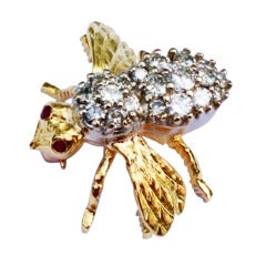Vintage HERBERT ROSENTHAL Gold Diamond Insect