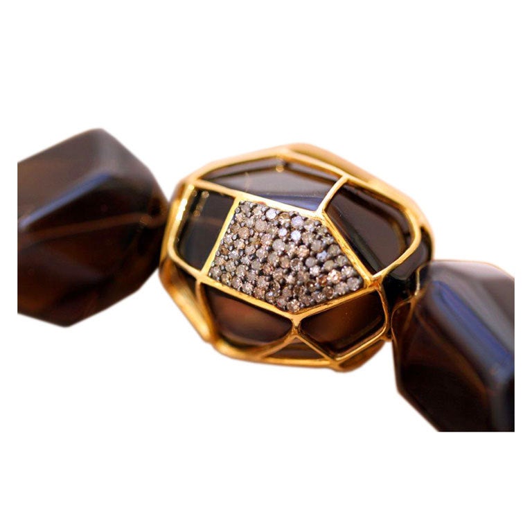 Topaz Nugget & Gold Necklace