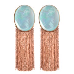 Rose Gold Earrings with Turquoise - "Clear Blue Skies"