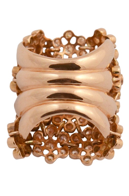 Women's Flexible Diamond Cluster Ring For Sale