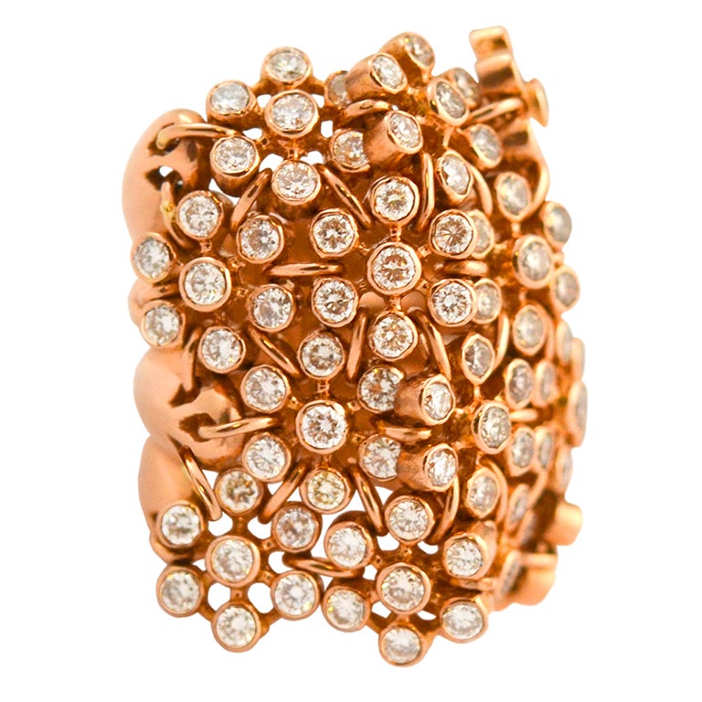 Flexible Diamond Cluster Ring For Sale