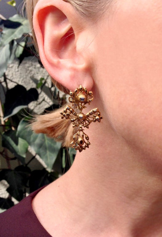 Women's 18th Century Iberian Pendeloque Diamond Earrings