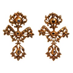 18th Century Iberian Pendeloque Diamond Earrings