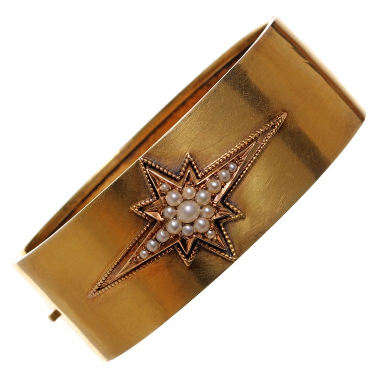 Victorian Pearl Starburst Bangle