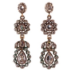 Georgian Era Rose Cut Diamond Earrings