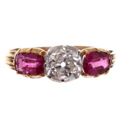 Antique English Ruby and Diamond Ring