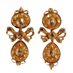 18th Century Spanish Table Cut Diamond Earrings