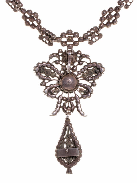 Georgian 18th Century Portuguese Paste Pendeloque Necklace For Sale