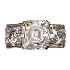 Antique Art Deco Asscher Cut Diamond Ring