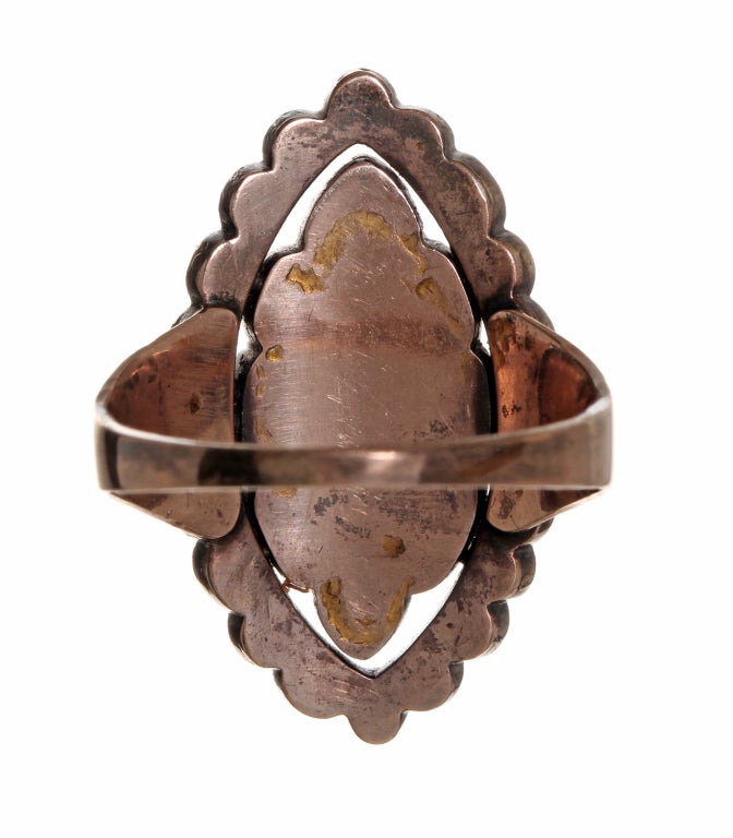 Georgian 18th Century Rose Cut Diamond Navette Ring
