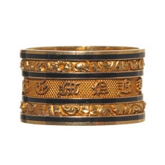 Wide Georgian Gold Mourning Ring Circa 1826