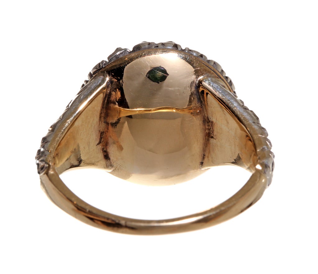 18th Century Georgian Era Mine Cut Diamond Cluster Ring In Excellent Condition In Austin, TX