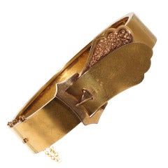 Second Empire French  Gold Buckle Bangle