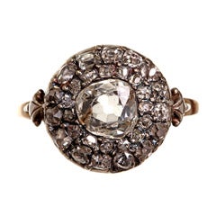 Georgian Old Mine Cut Diamond Cluster Ring