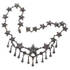 Antique 19th Century Cut Steel Star Necklace