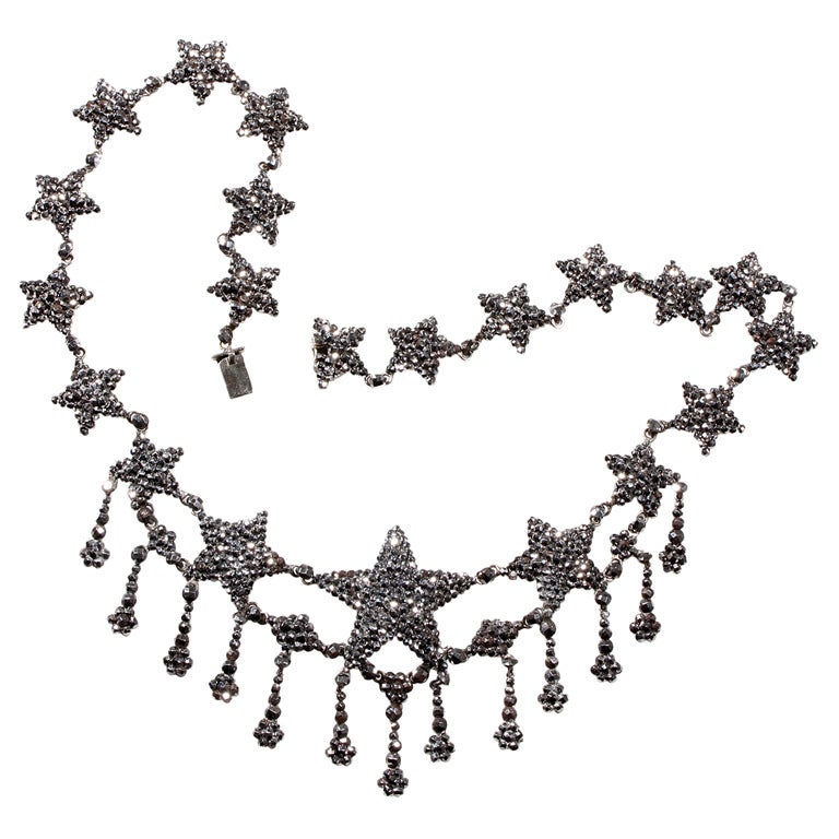 19th Century Cut Steel Star Necklace