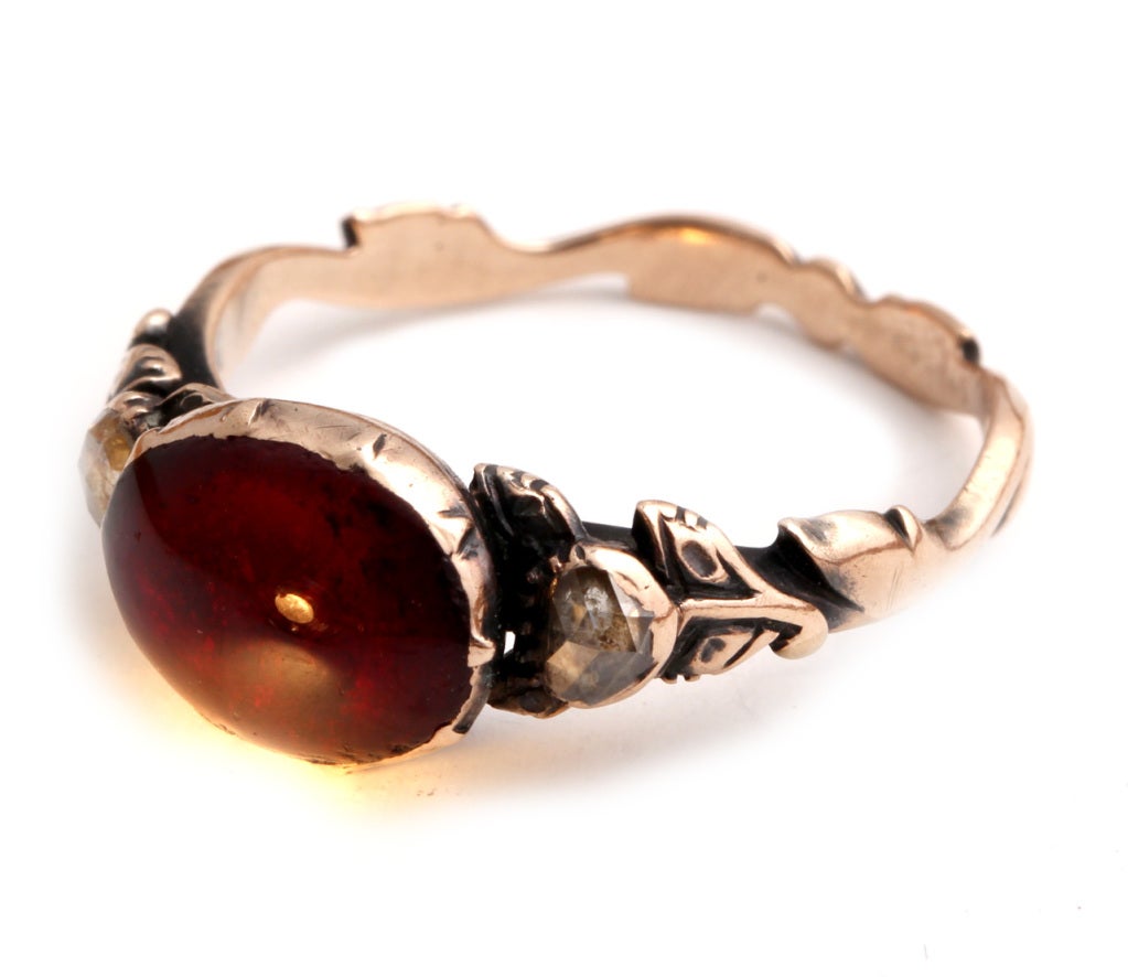 Georgian Garnet Diamond Ring