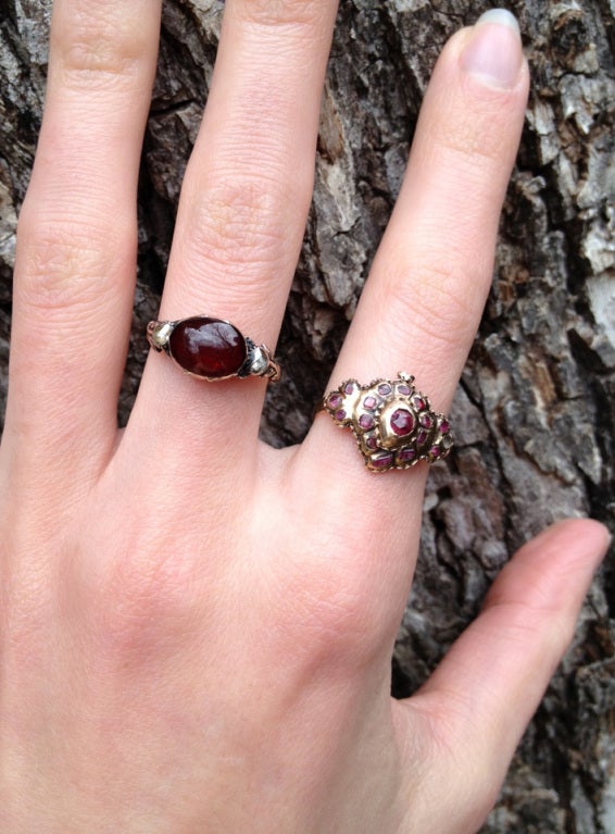 Women's Witches Heart Garnet Ring For Sale