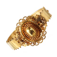 Gold Victorian Locket Bangle