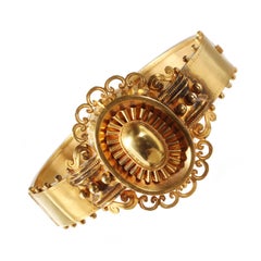 Gold Victorian Locket Bangle