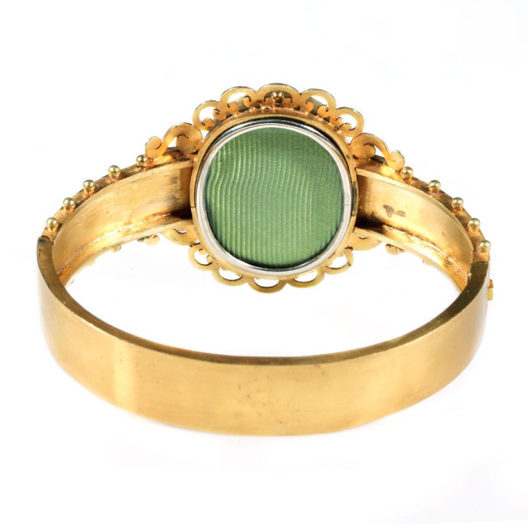 Gold Victorian Locket Bangle at 1stDibs